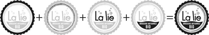 Décomposition de la création du logotype de la Brasserie La Lie